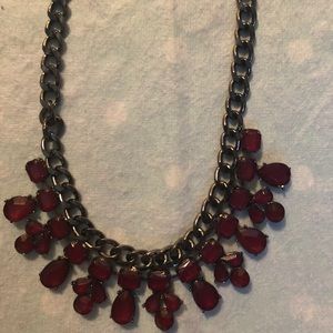 Wine colour statement necklace